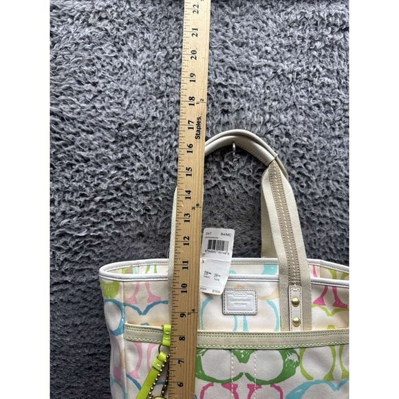 NWD Coach M05K-247 Hampton Pastel Signature Scribble Canvas Tote Bag Multicolor - Picture 15 of 16